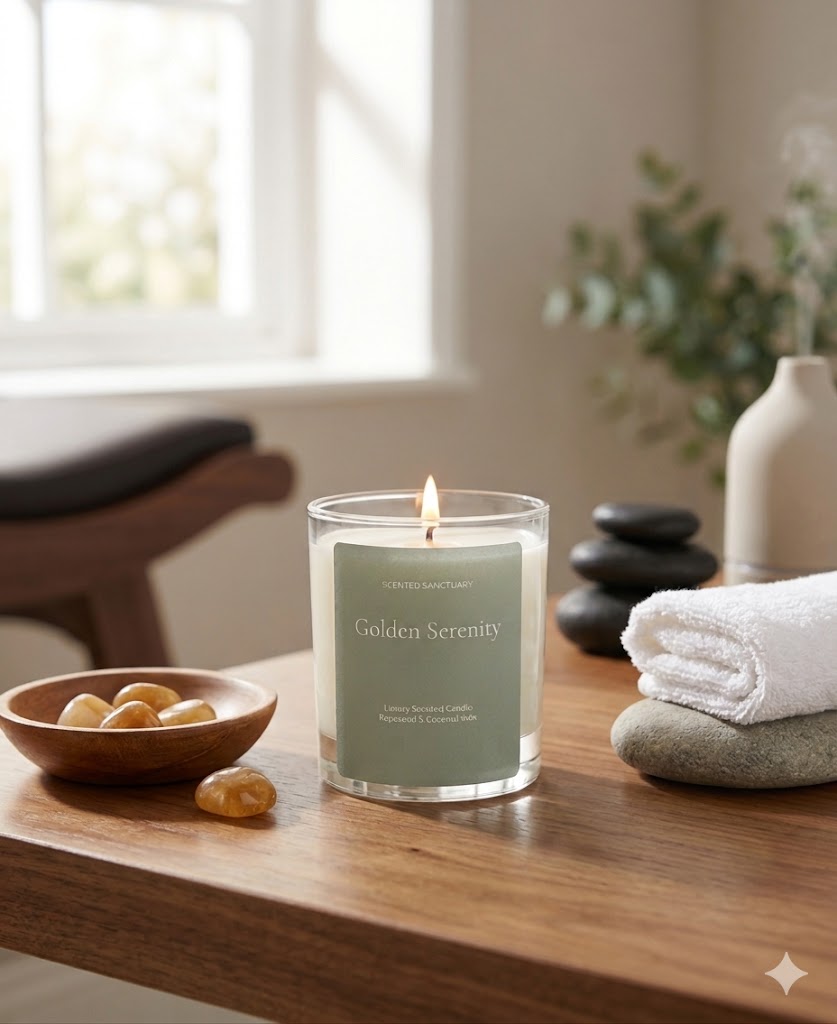 Golden Serenity Luxury Scented Candle